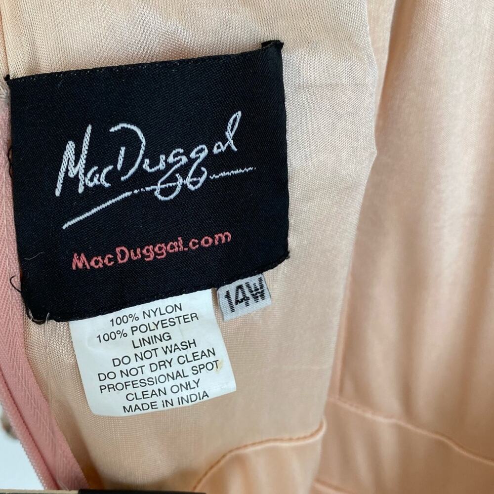 MAC DUGGAL Vintage Blush Rose Gold Sequined Evening Formal Gown - Picture 13 of 16